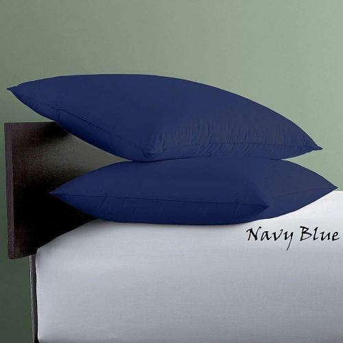  Bed-Bucket 400TC 100% Natural Cotton Soft & Silky Pure Long-Staple Cotton Blue Solid Toddler Travel 12x16 inch Size Pillow Cover Set 2pcs (Navy Blue Pillow Case- 12x16 Inch)