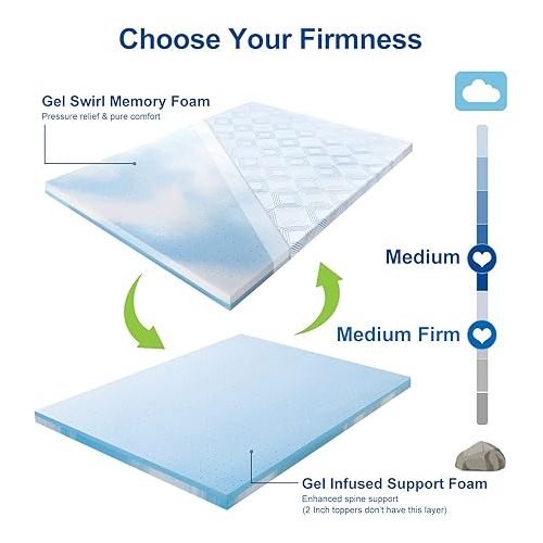  BedStory Twin Mattress Topper, 3 inch Memory Foam Mattress Topper, Firm Bed Topper Cooling Gel-Infused with Anti-Slip Removable&Breathable Cover for Back Pain, Pressure Relieve, CertiPUR-US(38