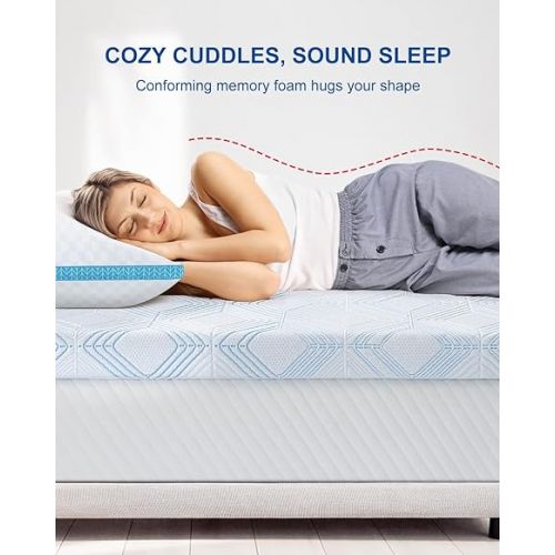  BedStory Twin Mattress Topper, 3 inch Memory Foam Mattress Topper, Firm Bed Topper Cooling Gel-Infused with Anti-Slip Removable&Breathable Cover for Back Pain, Pressure Relieve, CertiPUR-US(38