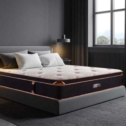  [아마존 핫딜]  [아마존핫딜]BedStory 12 Inch Gel Hybrid Mattress Full, Black Luxury Spring Mattress Individually Encased Pocket Coil Mattress Built-in 2 Layers Cooling Convoluted Foam Medium Firm Euro Top 10-