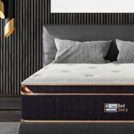 [아마존 핫딜] [아마존핫딜]BedStory 12 Inch Gel Hybrid Mattress King, Black Luxury Spring Mattress Individually Encased Pocket Coil Mattress Built-in 2 Layers Cooling Convoluted Foam Medium Firm Euro Top 10-