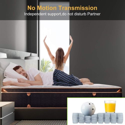  [아마존 핫딜] [아마존핫딜]BedStory 12 Inch Gel Hybrid Mattress King, Black Luxury Spring Mattress Individually Encased Pocket Coil Mattress Built-in 2 Layers Cooling Convoluted Foam Medium Firm Euro Top 10-