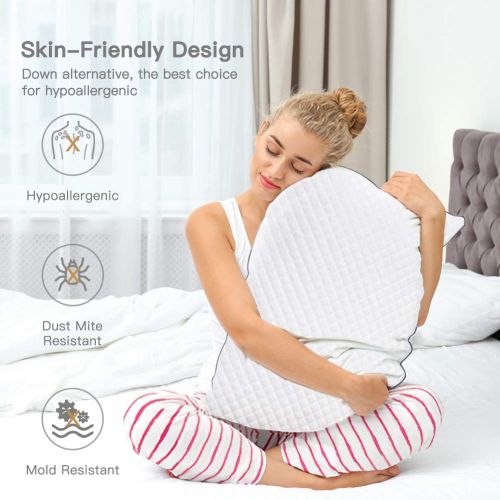 [아마존 핫딜] BedStory 수면 용 베개 2 팩, 호텔 품질 침대 베개, 다운 대체 저자극성 베개 뒷면과 옆 침실에 적합