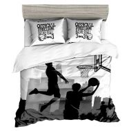 BeddingWish 3D Sports Bed Set Men Boys Teens Kids (No Comforter) Sets King,Basketball Compettion Bedding (1 Duvet Cover + 1 Flat Sheet + 2 Pillowshams,4Pcs) -King