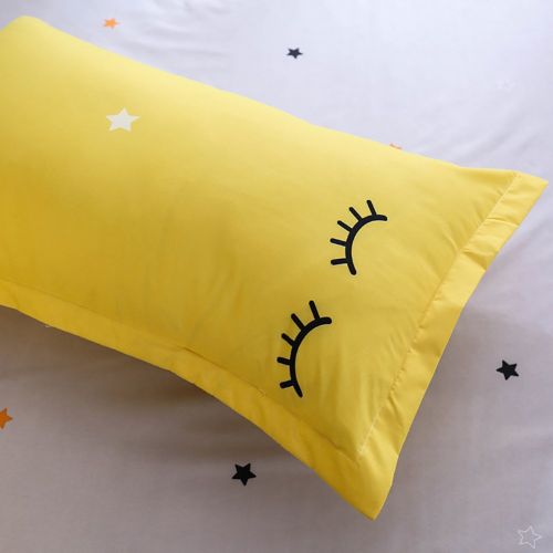  BeddingWish 3Pcs Blue Cartoon Star Universe Planets Beddding Set(No Comforter and Sheet) for Kids Teen Boys and Girls,Duvet Cover Set with 2 Pillow Shams -Full/Queen