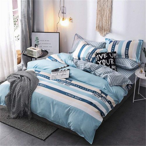  BeddingWish Polyester Floral Duvet Cover Sets for Women Girls White Orange Flowers String Printed 1 Comforter Cover with Ziper + 2 Pillowcases, Navy Blue Beige Queen Size