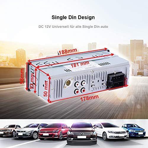  [아마존베스트]-Service-Informationen Bedee Car Radio with Bluetooth Hands-Free Kit MP3 Car Radio 1 Din USB Digital Media Receiver with SWC Remote Control, 7 LED Colours, SD/AUX/FM Radio, Universal for Android/iPhone/i