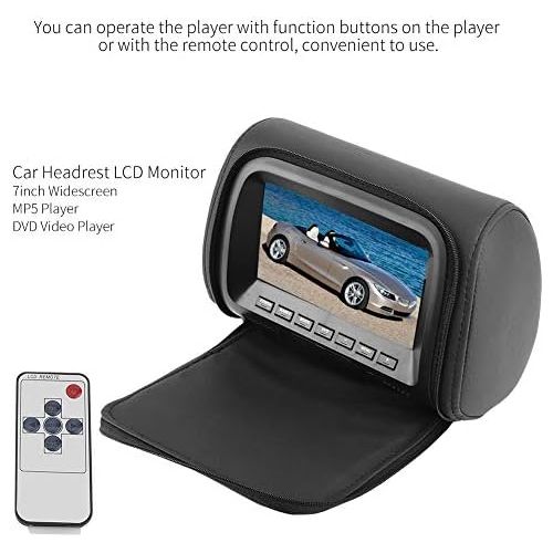  Bediffer 7 Inch Car Widescreen Headrest LCD Monitor MP5 Video Player Car Multimedia Display Remote Control 12V Access to DVD