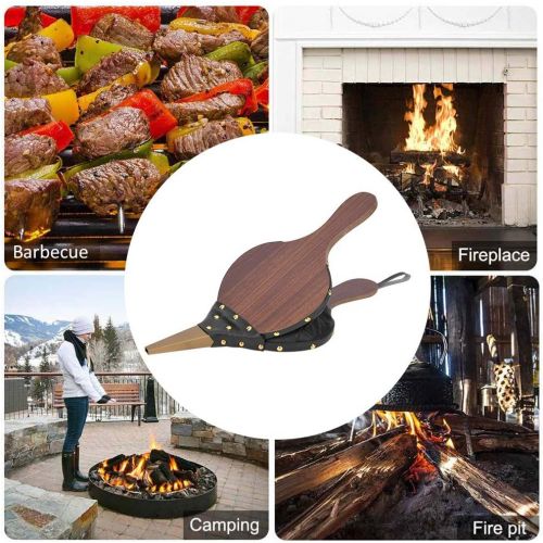  Bediffer Camping Tool, Eye catching Manual Fireplace Tools Wood Color Durability Handicrafts for Fireplaces Stoves Barbecues and Camping