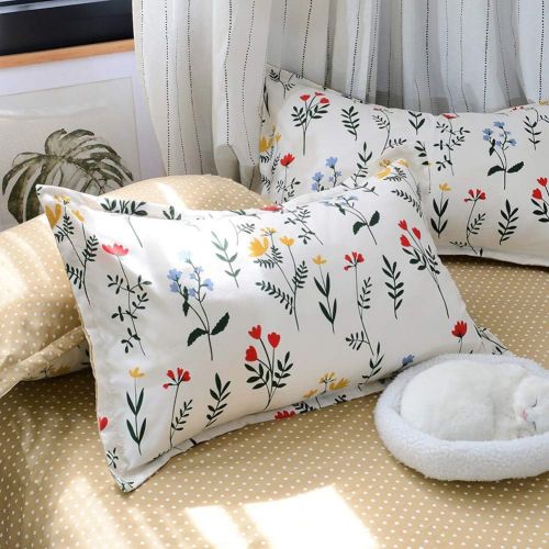  [아마존베스트]Bedorm Microfiber Floral Pattern, Floral 2-Piece Bedding Set (1 Duvet Cover, 1 Pillow Case), Twin, White