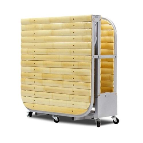  Beds Folding Reinforcement Tri-fold Office Lunch Single Folding Simple Bamboo Home Nap Bamboo (Color : Brown, Size : 1806522cm)