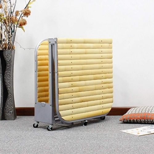  Beds Folding Reinforcement Tri-fold Office Lunch Single Folding Simple Bamboo Home Nap Bamboo (Color : Brown, Size : 1806522cm)