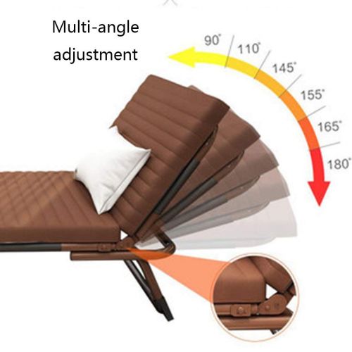  Beds Folding Single Multi-Function Household Double Camp Recliner Simple Office Adult Nap Free Installation (Color : Brown, Size : 6618533cm)
