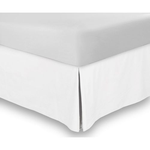  AKC Collection Bedskirt Queen 10 Inch Drop Length 500 Thread Count Quality Split Corner Set of 1 Pc Bedskirt Fade Resistance Queen 60X80 Size with 100% Egyptian Cotton White Solid