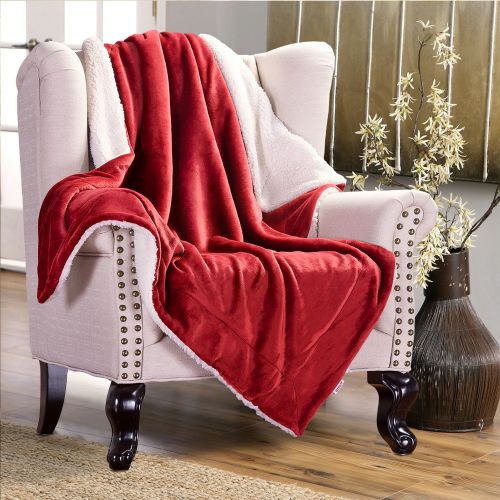  Bedsure Sherpa Fleece Blanket Throw Size Red Plush Throw Blanket Fuzzy Soft Blanket Microfiber