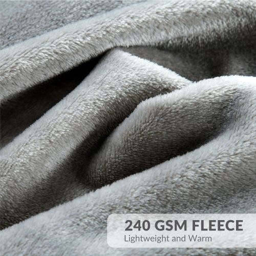  Bedsure Fleece Blanket Twin Size Grey Lightweight Super Soft Cozy Luxury Bed Blanket Microfiber