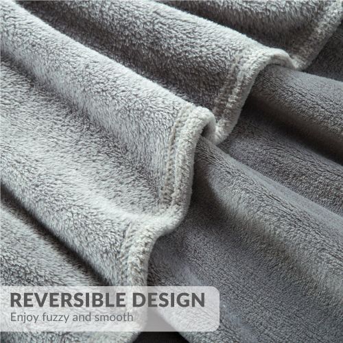  Bedsure Fleece Blanket Twin Size Grey Lightweight Super Soft Cozy Luxury Bed Blanket Microfiber