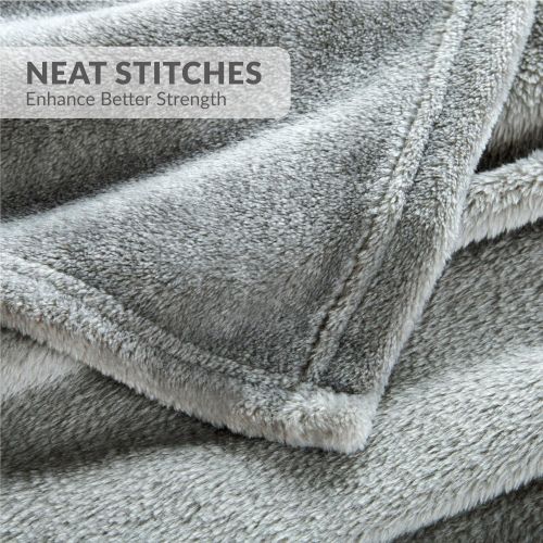  Bedsure Fleece Blanket Twin Size Grey Lightweight Super Soft Cozy Luxury Bed Blanket Microfiber