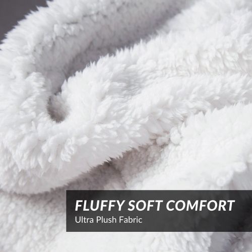  Bedsure BEDSURE Sherpa Fleece Blanket Throw Size Grey Plush Throw Blanket Fuzzy Soft Blanket Microfiber