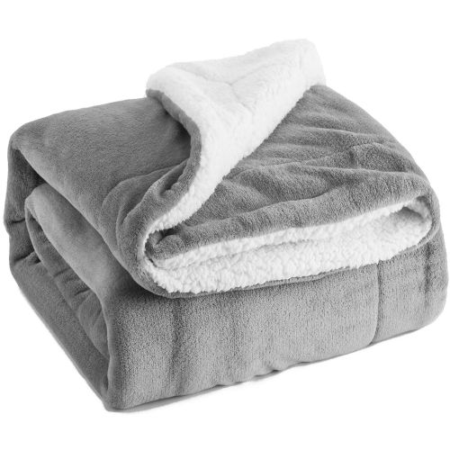  Bedsure BEDSURE Sherpa Fleece Blanket Twin Size Grey Plush Throw Blanket Fuzzy Soft Blanket Microfiber