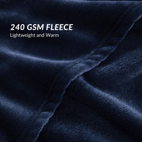  Bedsure Flannel Fleece Luxury Blanket Navy Twin Size Lightweight Cozy Plush Microfiber Solid Blanket