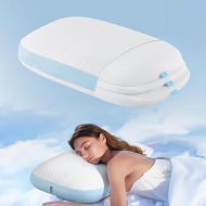 Bedsure Adjustable Layer Memory Foam Pillow - Cooling Cervical Pillows with Double-Sided Cool Tech Pillow Cover, Q-Max>0.4, 8-in-1 Adjustable Soft or Firm Neck Support Pillow for Back & Hot Sleeper