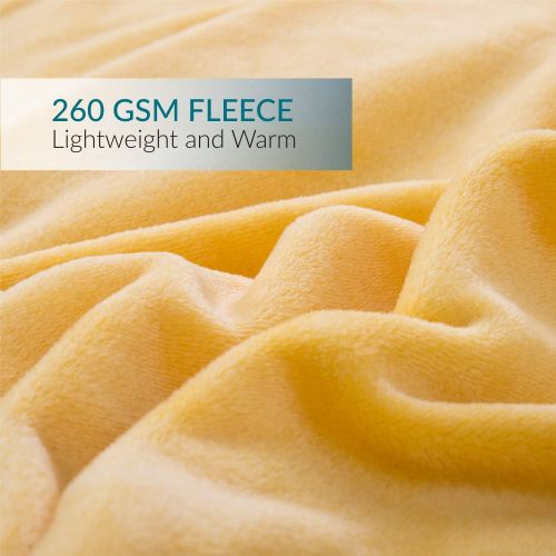  [아마존 핫딜] [아마존핫딜]Bedsure Fleece Blanket Twin Size Gold Lightweight Throw Blanket Super Soft Cozy Microfiber Blanket