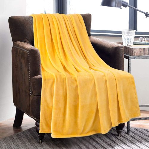  [아마존 핫딜] [아마존핫딜]Bedsure Fleece Blanket Twin Size Gold Lightweight Throw Blanket Super Soft Cozy Microfiber Blanket