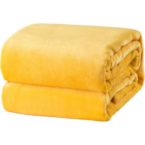  [아마존 핫딜] [아마존핫딜]Bedsure Fleece Blanket Twin Size Gold Lightweight Throw Blanket Super Soft Cozy Microfiber Blanket