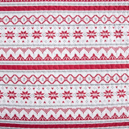  [아마존 핫딜] [아마존핫딜]Bedsure Christmas Quilt Set Twin Size (68x86 inches) - Festive Printed Pattern - Soft Microfiber Lightweight Coverlet Bedspread for All Season - 2-Piece Bedding (1 Quilt + 2 Pillow