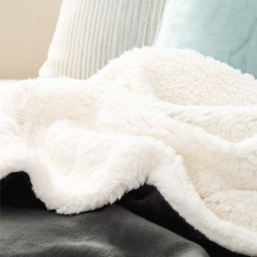 [아마존핫딜][아마존 핫딜] Bedsure Sherpa Fleece Blanket Queen Size Dark Grey Plush Throw Blanket Fuzzy Soft Blanket Microfiber