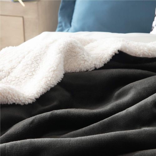  [아마존핫딜][아마존 핫딜] Bedsure Sherpa Fleece Blanket Queen Size Dark Grey Plush Throw Blanket Fuzzy Soft Blanket Microfiber