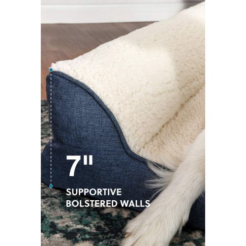  [아마존 핫딜] Petsure 28/36/42 inches Orthopedic Memory Foam Dog Bed for Small, Medium, Large Dogs & Pets - Bolster Couch Extra Large Dog Beds Washable with Removable Cover, Nonskid Bottom