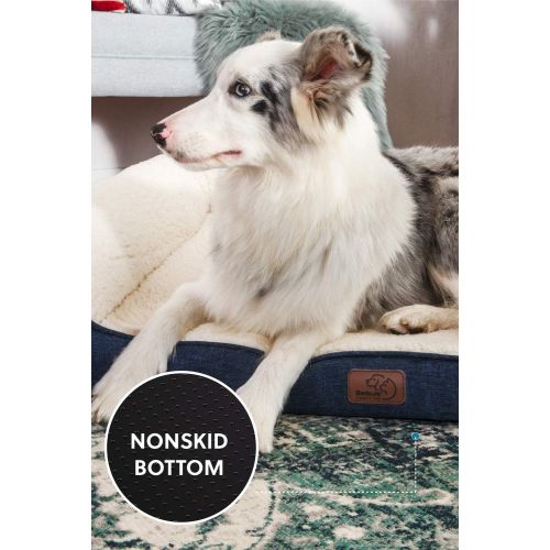 [아마존 핫딜] Petsure 28/36/42 inches Orthopedic Memory Foam Dog Bed for Small, Medium, Large Dogs & Pets - Bolster Couch Extra Large Dog Beds Washable with Removable Cover, Nonskid Bottom