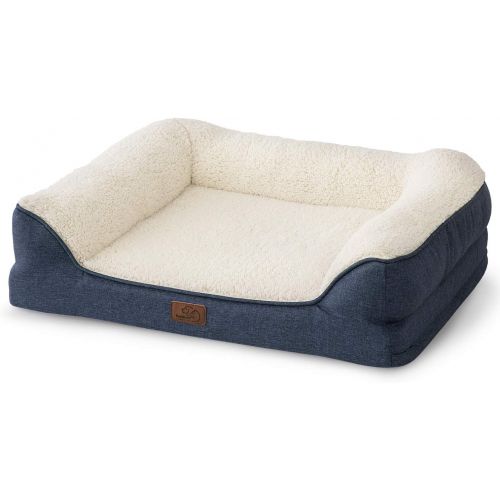  [아마존 핫딜] Petsure 28/36/42 inches Orthopedic Memory Foam Dog Bed for Small, Medium, Large Dogs & Pets - Bolster Couch Extra Large Dog Beds Washable with Removable Cover, Nonskid Bottom