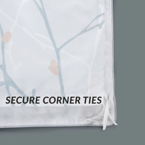  [아마존 핫딜] Bedsure Duvet Cover Set with Zipper Closure-Teal/White Printed Branch Pattern Reversible,King(104x90 inches)-3 Pieces (1 Duvet Cover + 2 Pillow Shams)-110 GSM Ultra Soft Hypoallerg