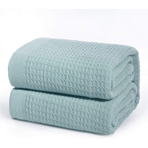  [아마존 핫딜] Bedsure 100% Cotton Thermal Blanket - 405GSM Soft Blanket in Waffle Weave for Home Decoration - Perfect for Layering Any Bed for All-Season - Queen Size (90 x 90 inches), Mint