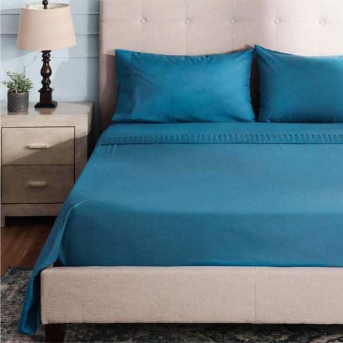  [아마존 핫딜] Bedsure Bed Sheet Set - Teal Bed Sheets Full Size - Soft Brushed Microfiber, Wrinkle Resistant Bedding Set - 1 Fitted Sheet, 1 Flat Sheet, 2 Pillowcases (Full, Teal)