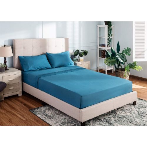  [아마존 핫딜] Bedsure Bed Sheet Set - Teal Bed Sheets Full Size - Soft Brushed Microfiber, Wrinkle Resistant Bedding Set - 1 Fitted Sheet, 1 Flat Sheet, 2 Pillowcases (Full, Teal)