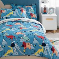 [아마존베스트]Bedsure Kids Twin Bedding Sets for Boys, Dinosaur Bedding, 5 Pieces Bed in a Bag, Easy Care Super Soft Microfiber Comforter and Sheets Set (Blue,Twin)