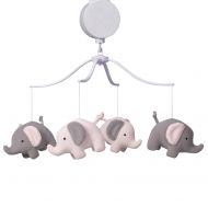 [아마존베스트]Bedtime Originals Eloise Pink/Gray Elephant Musical Baby Crib Mobile