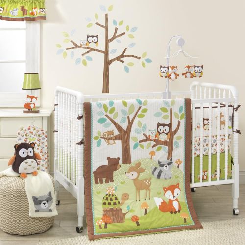  Bedtime Originals Friendly Forest Woodland, 4 Piece Crib Bumper, Green/Brown