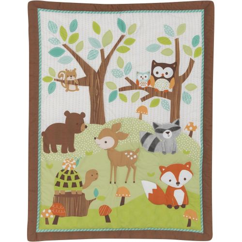  Bedtime Originals Friendly Forest Woodland, 3 Piece Bedding Set, Green/Brown