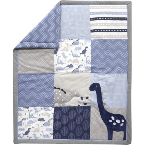  Bedtime Originals Roar Dinosaur 3 Piece Crib Bedding Set, Blue/Gray