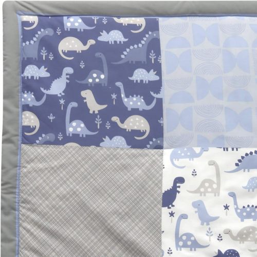  Bedtime Originals Roar Dinosaur 3 Piece Crib Bedding Set, Blue/Gray