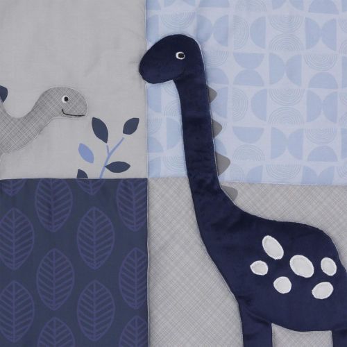  Bedtime Originals Roar Dinosaur 3 Piece Crib Bedding Set, Blue/Gray