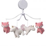 Bedtime Originals Rainbow Unicorn Musical Baby Crib Mobile, Pink