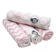 Bedtime Originals 4 Piece Flannel Blankets, Pinke