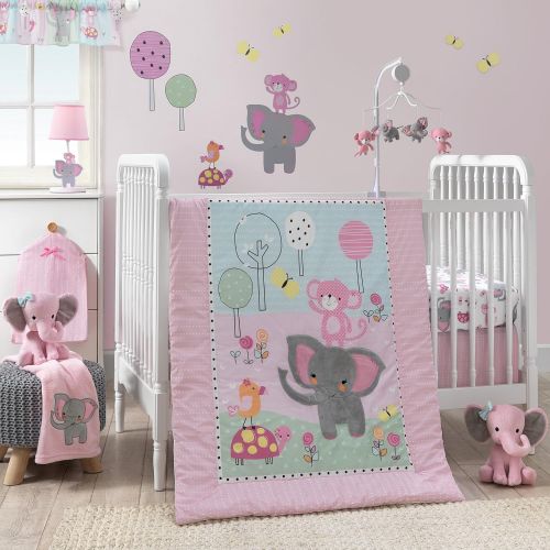  [아마존베스트]Bedtime Originals Twinkle Toes Pink Elephant Plush, Hazel