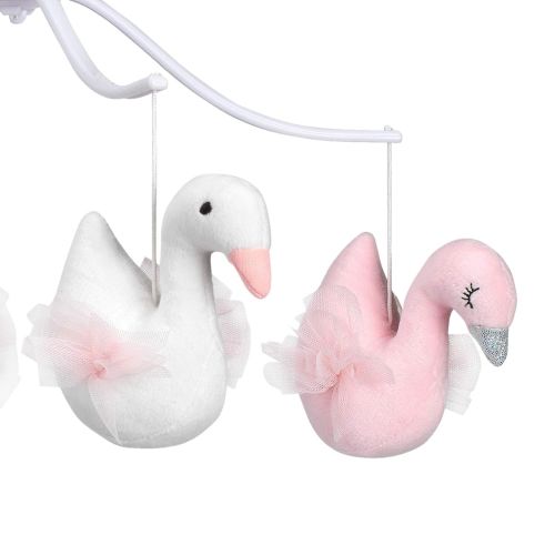  [아마존베스트]Bedtime Originals Blossom Pink/White Swan Musical Baby Crib Mobile